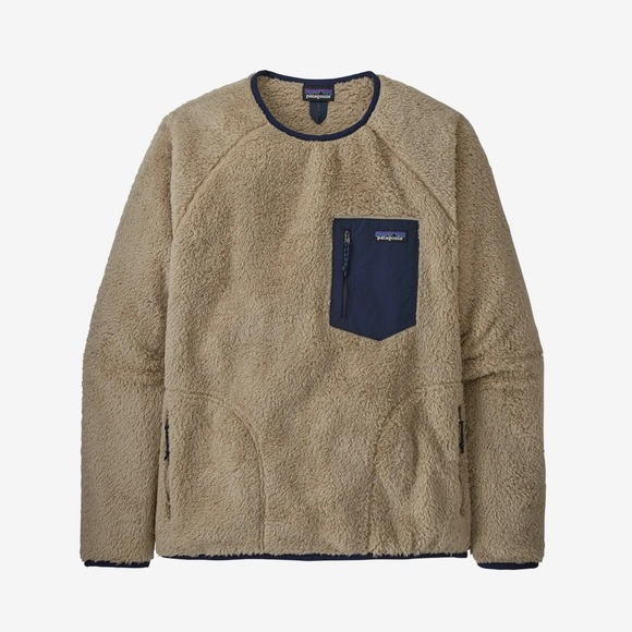 Patagonia Men's tan/navy Los Gatos Fleece Crew neck fleece size small - Picture 13 of 13